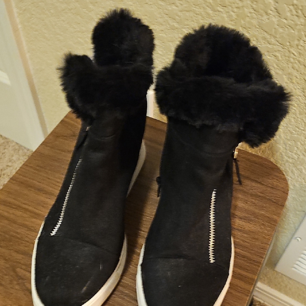 Sugar Black Rain & Snow Boots with Cozy Fur Trim
